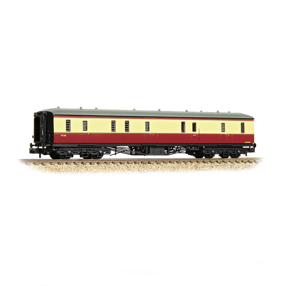 Graham Farish 374-585A N Gauge GW Hawksworth Full Brake Coach BR Crimson And Cre