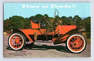 Postcard Auto Car 1909 Middleby National State Bank Union County NJ 1960s Chrome