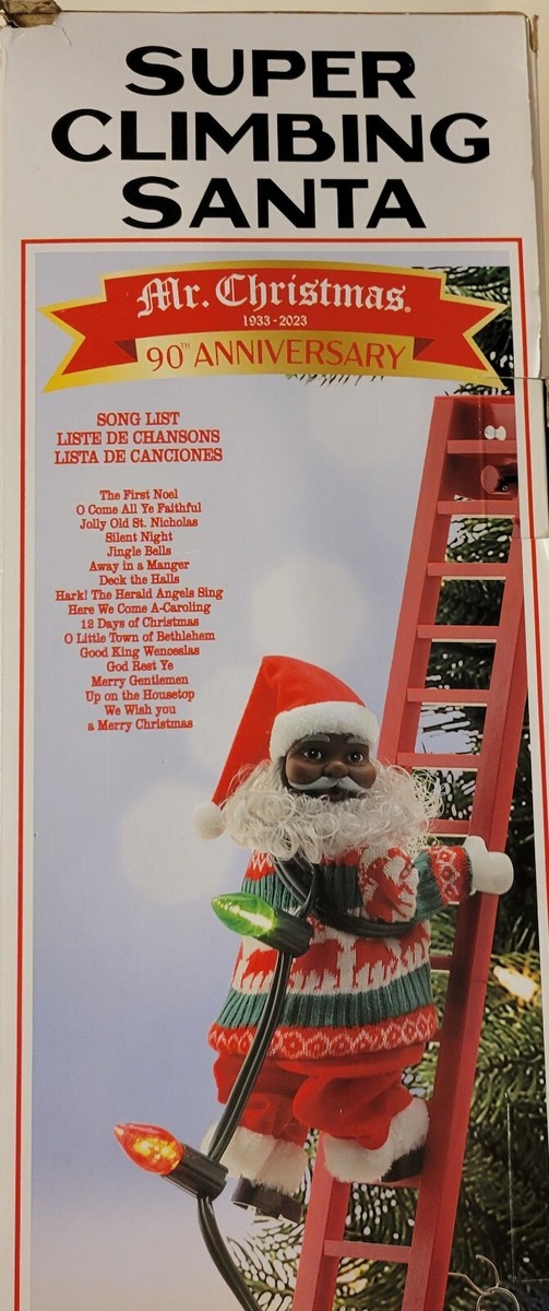 Mr. Christmas Super Climbing Santa African American Santa Holiday