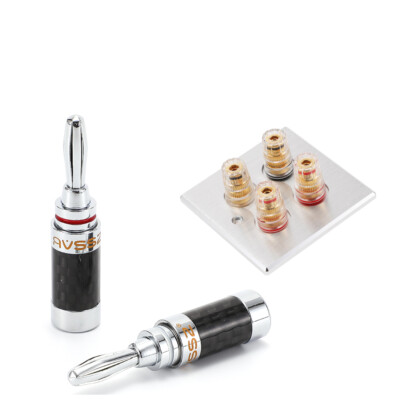 Banana Plug Audio Speaker Cable Connector Male Y Spade Gold Plated Speaker Cable