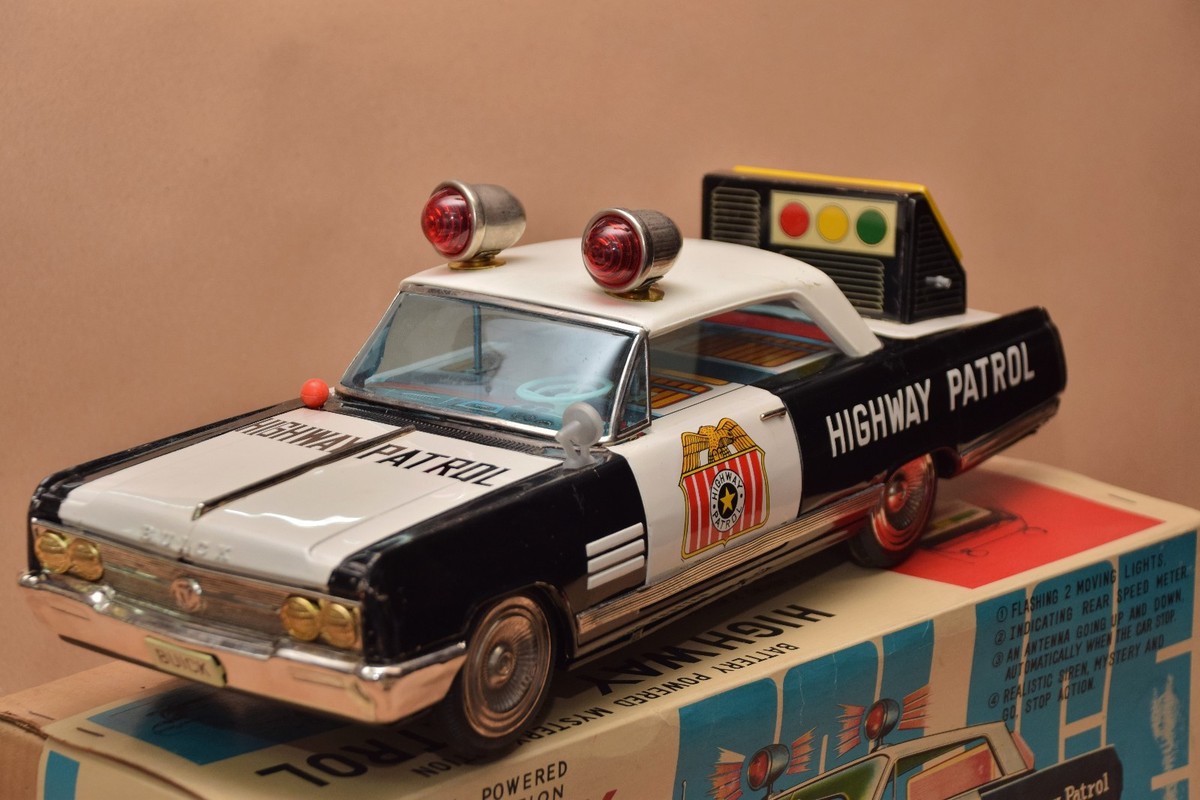 Voiture De Police Ichiko Buick Highway Patrol - Tôle, échelle Inconnue, Vintage Japon