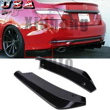 Rear Bumper Corner Lip Splitter Diffuser Body Kit For Honda Accord Gloss Black