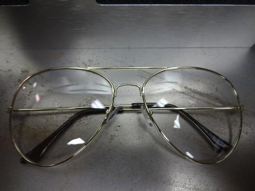 Mens Women CLASSIC VINTAGE RETRO Style Clear Lens EYE GLASSES Gold Fashion Frame - Picture 6 of 7