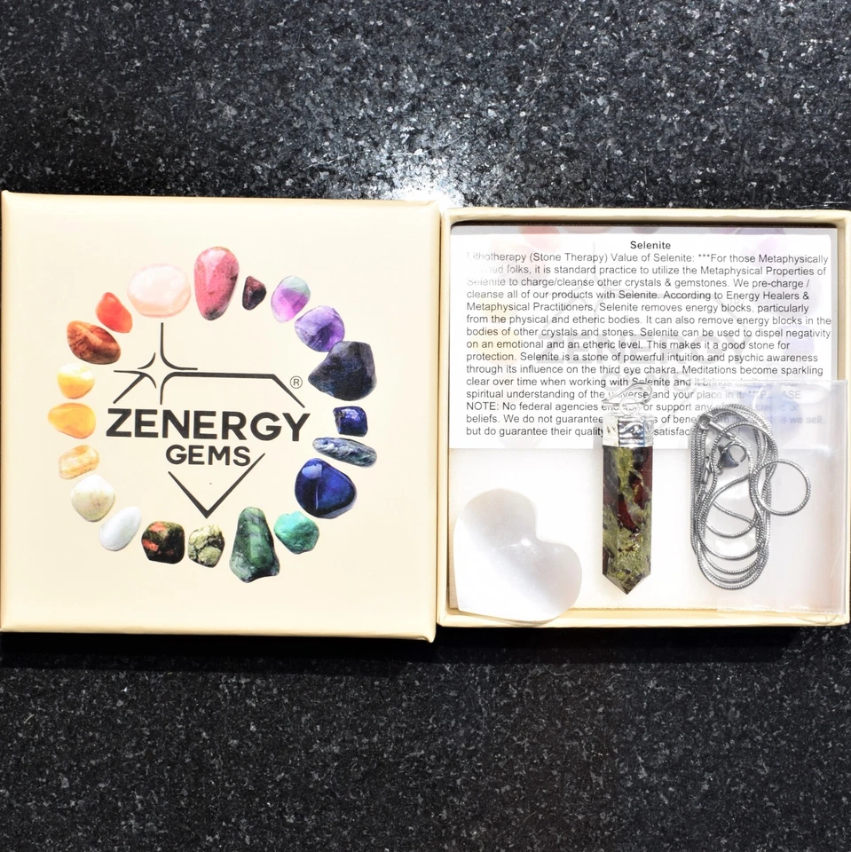 CARGADO Colgante Punta Lápiz Jaspe Sangre de Dragón + Cadena de Acero Inoxidable Foto 4 de 4