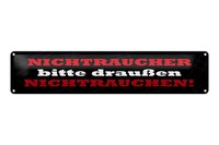 Blechschild Spruch 46X10 Cm Nichtraucher Bitte DraußEn Nichtrauchen