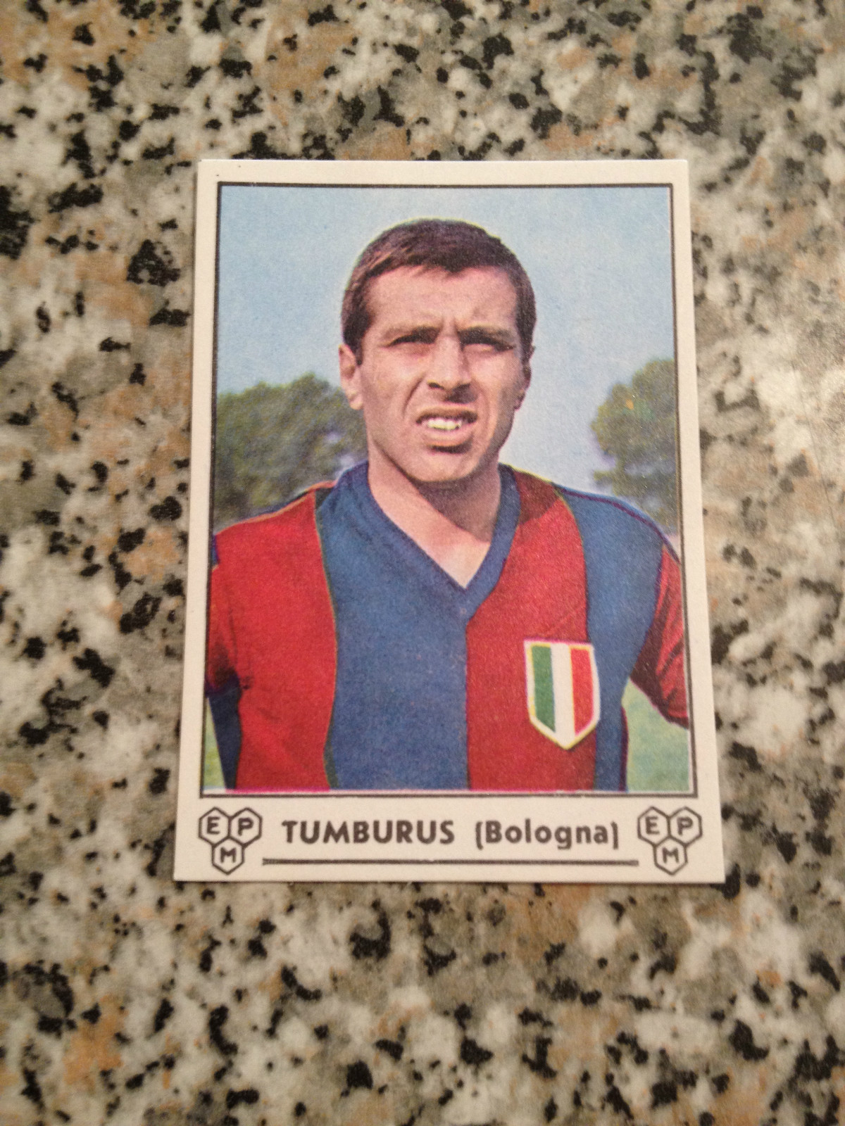 FIGURINA BOLOGNA TUMBURUS album CALCIATORI PANINI 1964-65 NUOVA DA BUSTINA