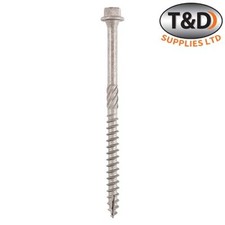 Timco 6.7x300 Construction&Landscaping Screws -  A4 Stainless Hex Timber, 25pcs