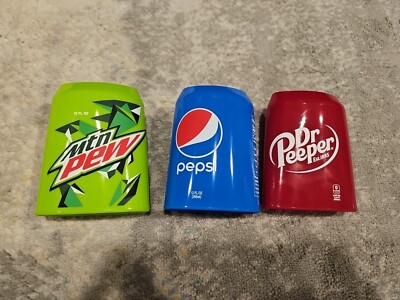 DR PEEPER, MTN PEW, AND PEPSI FUNNY COOZIE NEW UNUSED RUBBER COOLER HUGGIE GAG!