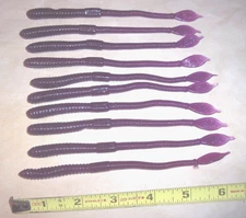 Manns 6" Jelly Worm Purple / Plum Worm Bass Fishing Lure 10-Pk  Discontinued