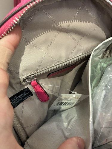 NWT FACTORY SEALED Michael Kors Dragonfruit Pink Medium Rhea Backpack - Picture 5 of 10