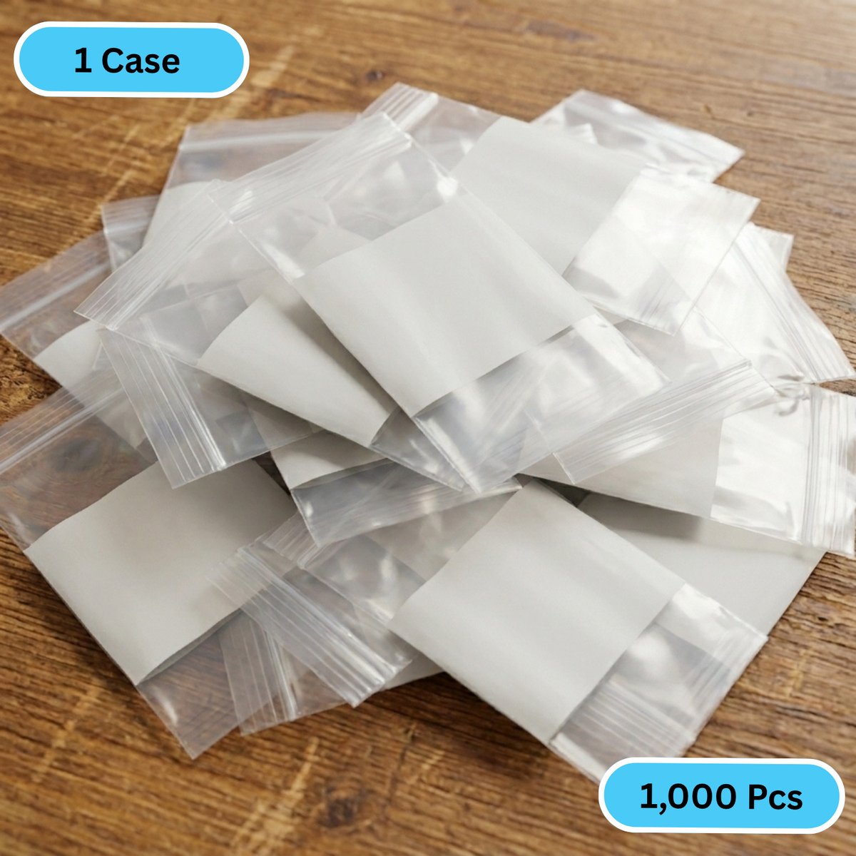 1000 Zip Seal Bags 4 x 6 White Block 2 Mil Poly 4