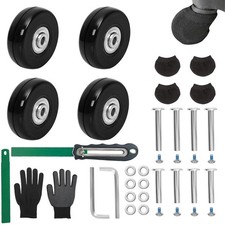 Luggage Replacement Wheels Set 4Pcs 1.57"x0.67"  40mm x 17mm  with Saw 4Pcs W...
