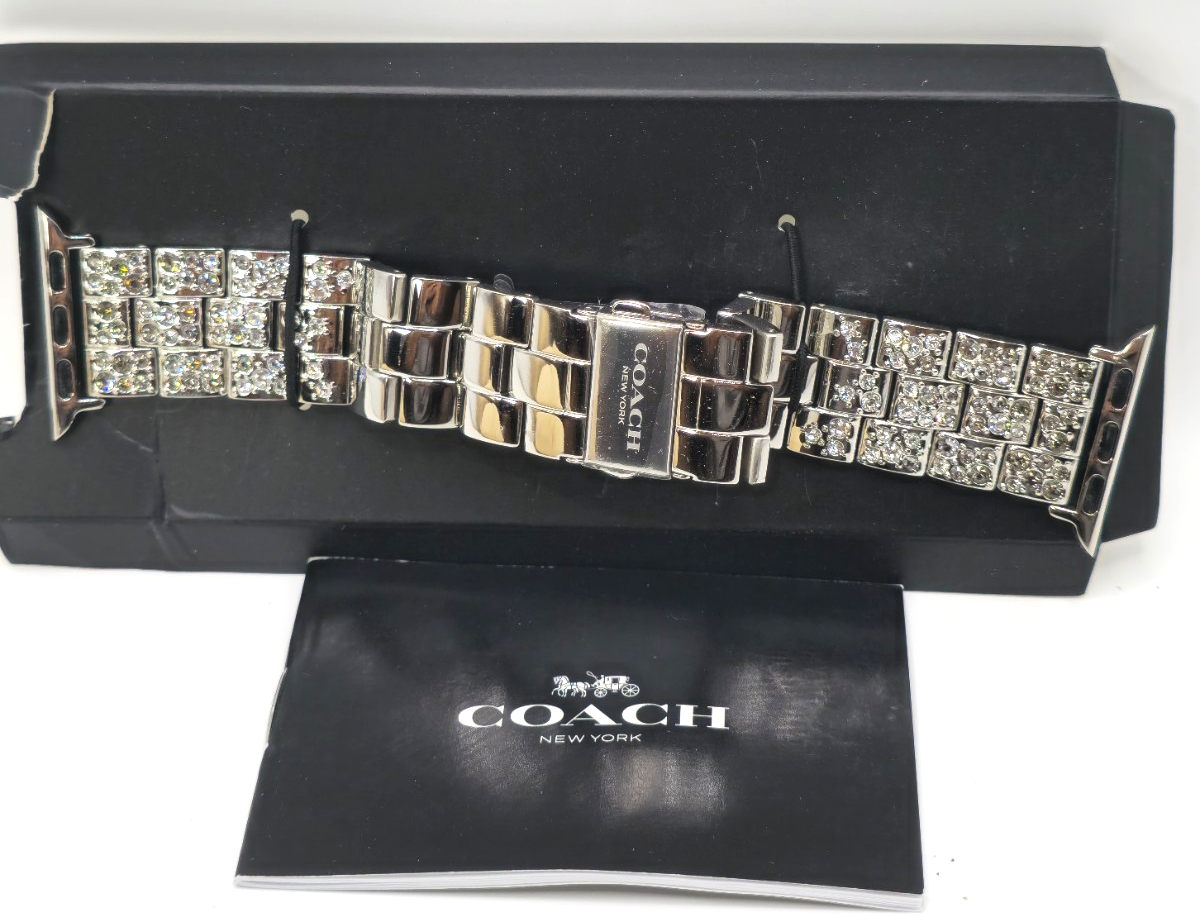 Coach Apple Watch Band 38/40/41mm Silver Stainless Steel 
