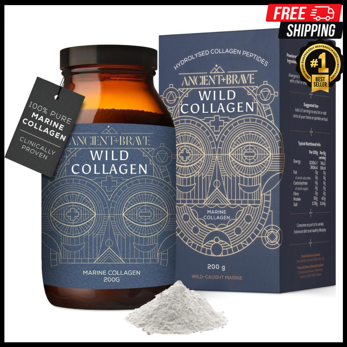 Ancient + Brave Wild Collagen 200g- BRAND NEW + SEALED, + FREE RITUAL SCOOP