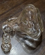 5" Glass Vintage Anchor Hocking Oil or Vinegar Cruet with Glass Stopper