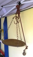 BILANCIA STADERA IN OTTONE BRUNITO CON PUNZONATURE INIZI '900 NON RESTAURATA