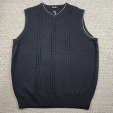 Cypress Links Sweater Vest Mens XL Black V Neck Cable Knit Golf 100 Cotton