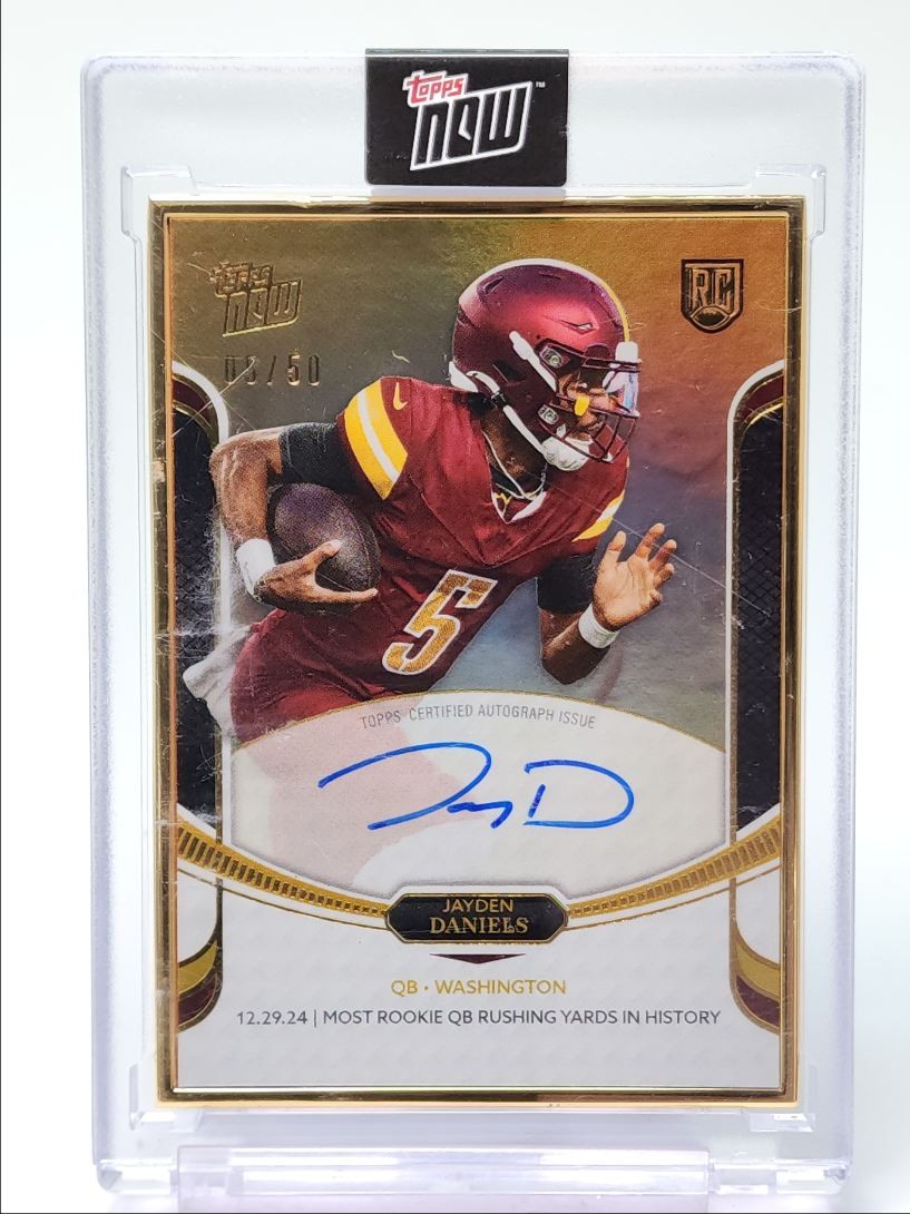 Jayden Daniels Topps Now Rookie Campaign Autographs #8A Gold