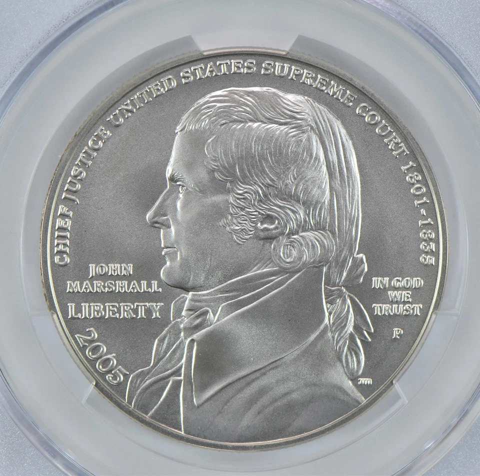 2005-P John Marshall Commemorative Silver Dollar MS69 CAC CACg *2623 - Image 3 of 4