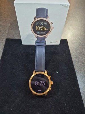 Fossil Q Explorist Gen 3  Smart Watch FTW4002 Blue Leather Band New