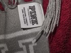 PINK Victoria's Secret Women's Scarf Gray / White Fringe — photo 3