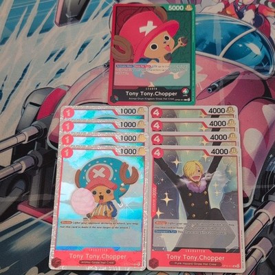 4 x One Piece Tony Tony.Chopper ST01-006 Flag Foil & 4 x OP10-011 R + OP08-001 L