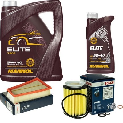 BOSCH Inspektionspaket 6L MANNOL ELITE 5W-40 für Mercedes B-Klasse A-Klasse