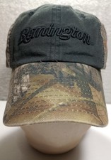 Remington Camo Strapback Ballcap Hat Green Black Embroid Unstructure Tight Brim