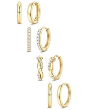 Small Gold Hoop Earrings for Women Trendy 14K Gold Plated Huggie Earrings Hyp...