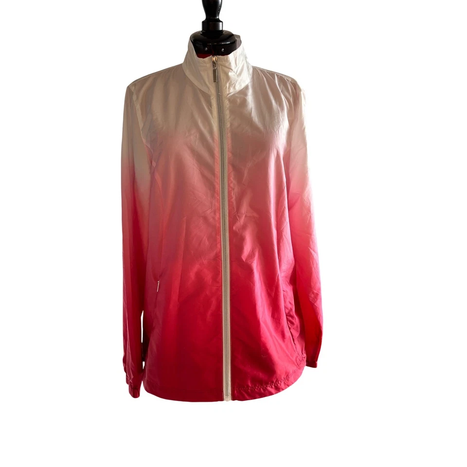 NWTO Cutter & Buck Womens size Large White to Pink Ombre Jacket CB WeaterTec - Image 3 of 4