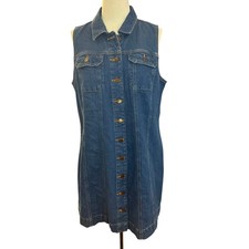 NWT Universal Thread Denim Button Front Dress, Sleeveless, Women's XL