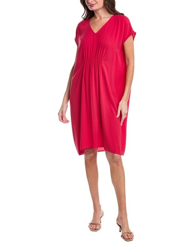 Eileen Fisher V-Neck Silk Dress Women's
