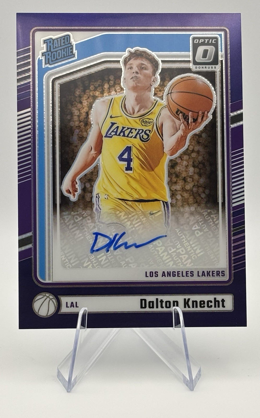 2024-25 Optic Dalton Knecht Optic Rookie Purple Auto #307 Color Match