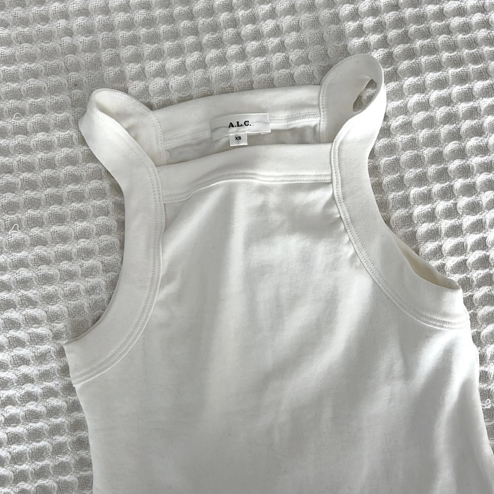 A.L.C. Hannah Square Neck White Cotton Basic Ever… - image 3