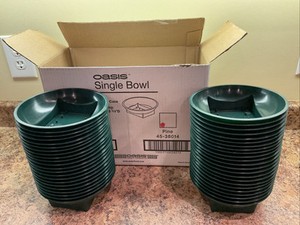 45 Oasis Single Bowls Wedding Flowers Florist Plastic Container 3801 Pine Green