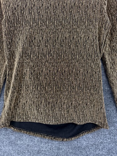 Badgley Mischka Womens Gold Metallic Drape Front Cowl Neck Top Size S Cocktail - Picture 9 of 11