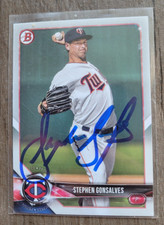 Stephen Gonsalves Signed 2018 Bowman Baseball Card Twins #BP90