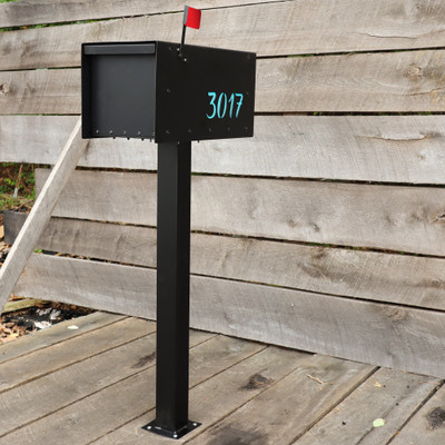 Custom Steel Mailbox - Metal Address Mail Box with Personalized Numbers - Letter