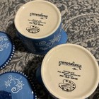 Set of 2 Temptations 8oz Covered Crock Bowls Ramekin Bakers Blue Floral Lace — photo 6