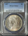 1887-P Morgan Silver Dollar PCGS MS64 Beautifully Toned Rims