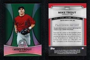 2010 Bowman Platinum Prospects Green Refractor /499 Mike Trout #PP5