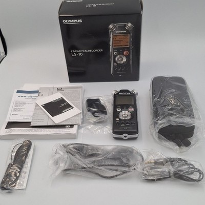 Olympus Ls-10 Linear Pcm Voice Recorder Black With Box And Manual