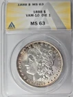 1888-P US Morgan Silver Dollar ANACS Mint State 63 (VAM-10 Die 1)