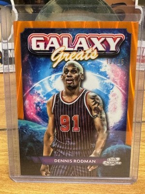 2023-24 Topps Cosmic Chrome - Galaxy Greats Orange #12/25 - Dennis Rodman #GG-4