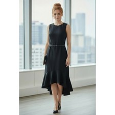 Adrianna Papell Blue Moon Trumpet Dress 12 NWT High Low Textured Formal Office