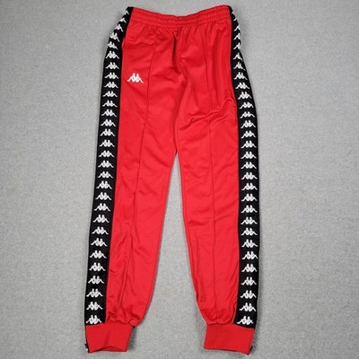 Kappa Track Pants Men Small Red Della Tuta 222 Banda Tape Stretch Athletic Gym