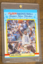 Fleer 1988-89 Super Star Sticker Karl Malone #8 Utah Jazz Basketball NBA