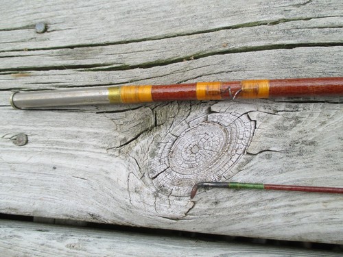 Vintage Montague Holioglass 91” Bamboo 2 Pc. Fishing Rod Ribbed. Missing Eyelet. - Picture 3 of 19