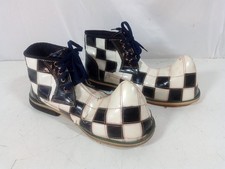 Vintage Custom Clown Shoes Professional Black  White Checkered 2 Left Shoes