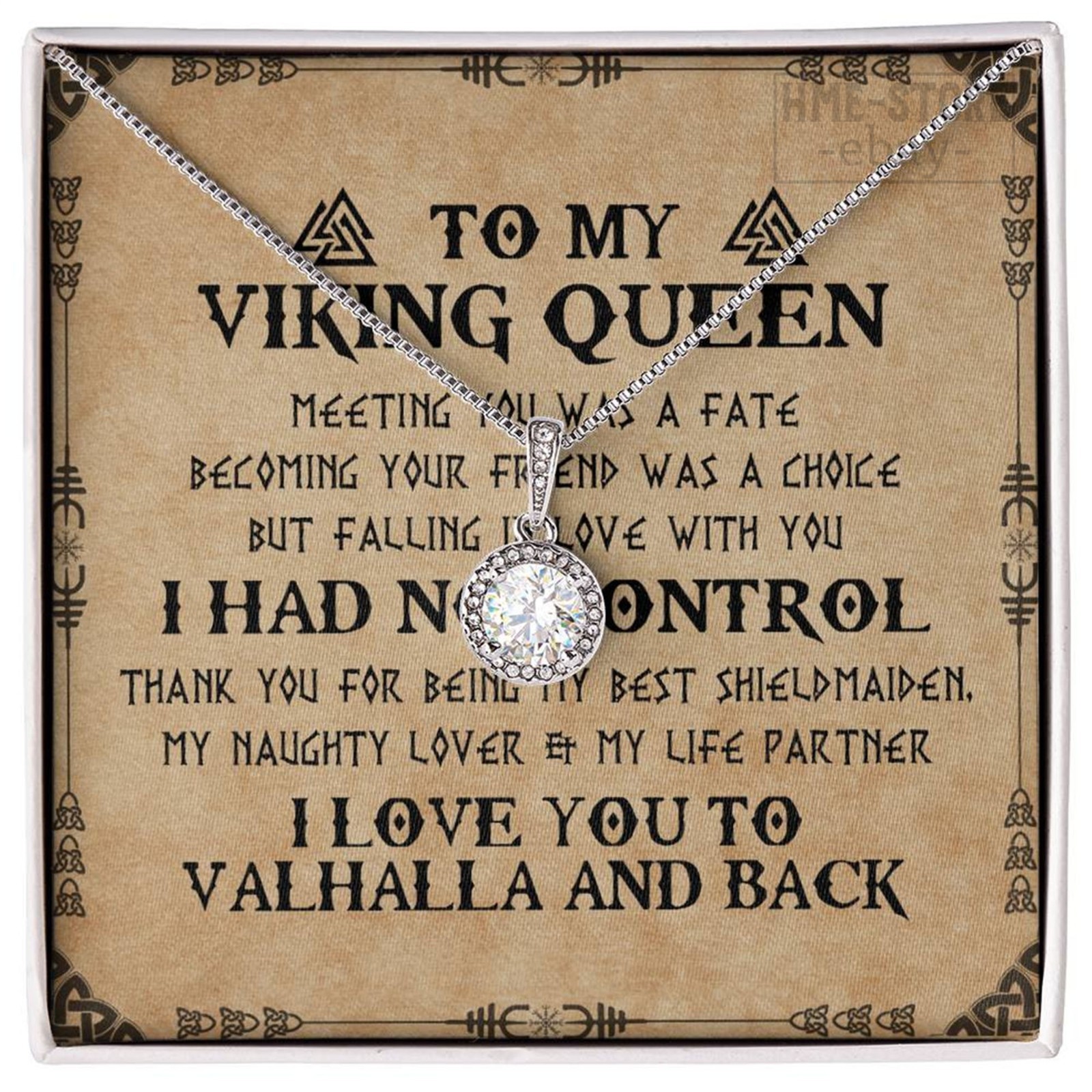 To My Viking Queen Shieldmaiden Necklace Eternal Love Norse Jewelry Women Wife